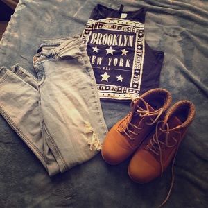 H&M Divided BKLYN Navy Blue Crop Top